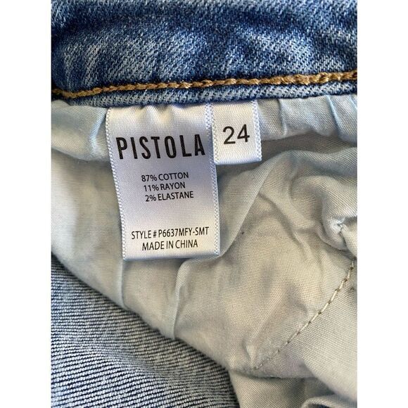 Pistola women’s high rise distressed denim frayed hem jeans/ size 2 - Picture 8 of 8